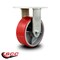 Service Caster 8'' Extra Heavy Duty Red Poly on Cast Iron Wheel Rigid Top Plate Caster CRAN-SCC-KP92R830-PUR-RS - alternate 2